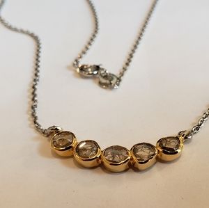 Gold over 925 silver 1ct raw diamonds necklace